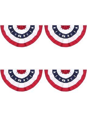 American Pleated Fan Flag 3 X1.5 Ft USA Patriotic Flag Bunting Half Fan Banner